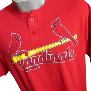 Men's Large T-shirt Vintage Little League Majestic Cardinals Team Jersey Red L